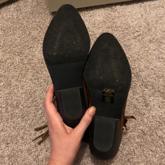 Soda brown booties with fringe, 6.5 & like new! - Picture 3 of 4